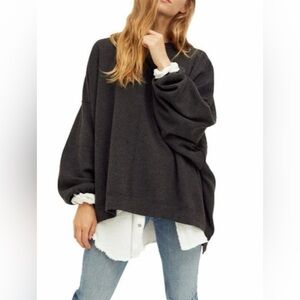 Free People Uptown Pullover in Carbon Copy Size XS -Like New Condition